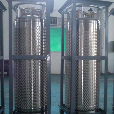 Tangki Nitrogen Cair Tekanan Tinggi 195 Liter Stainless Steel, Silinder Dewar O2 Cair