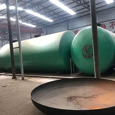 Tangki Penyimpanan Minyak Bahan Bakar 30m3 40m3 Lapisan Ganda Kaca Bawah Tanah FRP Plastik