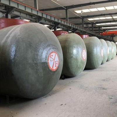Tangki Penyimpanan Bahan Bakar Minyak Fiberglass 60000 Liter Dinding Ganda 40c Bawah Tanah