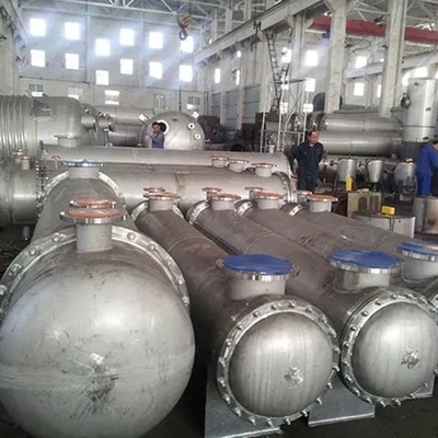 2205 2507 Penukar Panas Lembar Tabung Ganda, Kondensor Shell Dan Tabung Horisontal